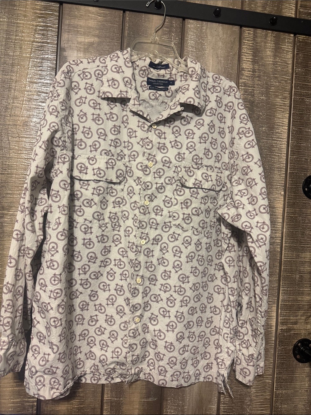 Daniel cremieux geometric button down shirt